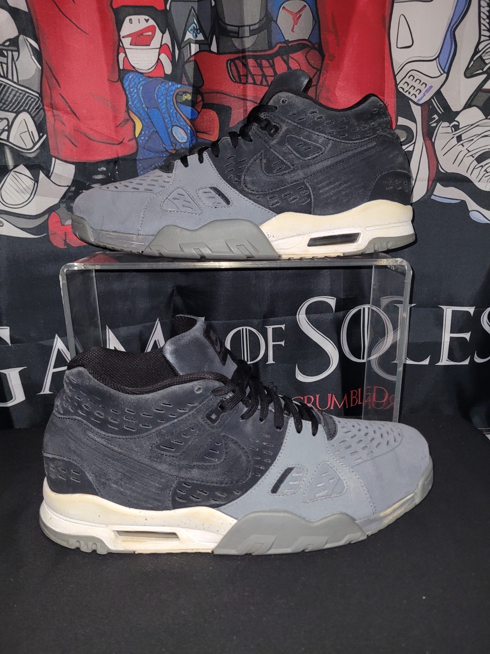 Nike Air Trainer 3 Men's Gray and Black Mid-Top Sneakers